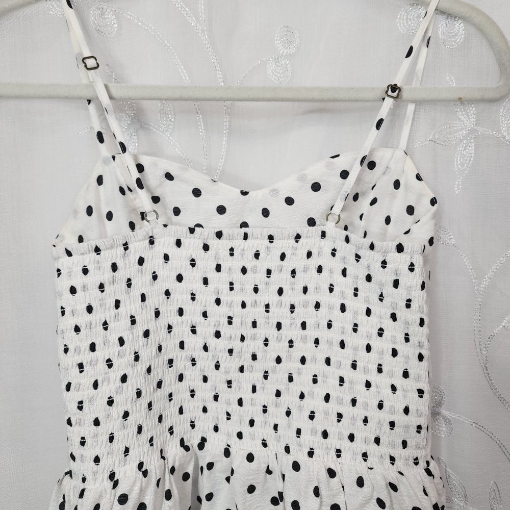 Black & White Polka Dot, Tie Top Dress with Adjustable Straps & Pockets! - Picture 8 of 12